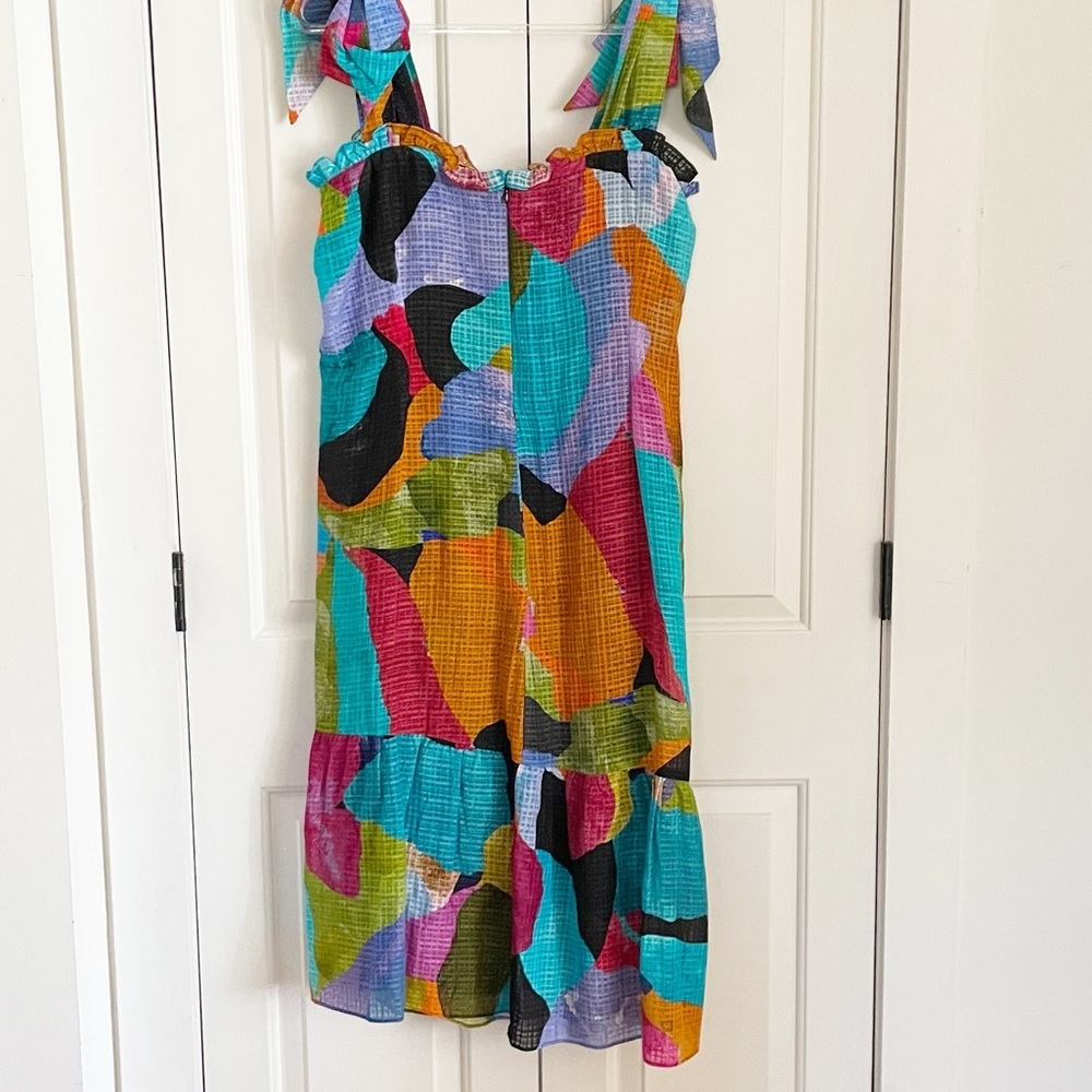 Marie Oliver Maya Printed Seersucker Midi Dress in Jewel - Picture 7 of 13